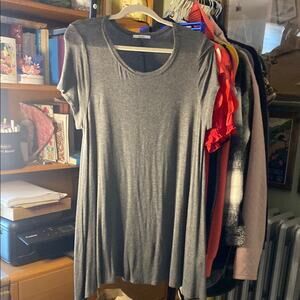 Acemi Gray Green Short Sleeve Relaxed T-Shirt Tunic